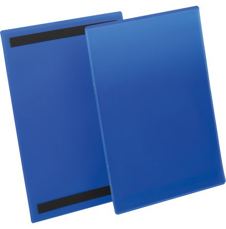 Plastficka A4S magnetisk blå