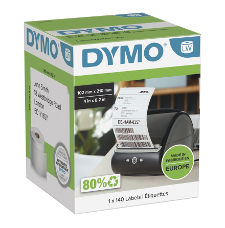 Etikett Dymo 102x210mm 140/rl
