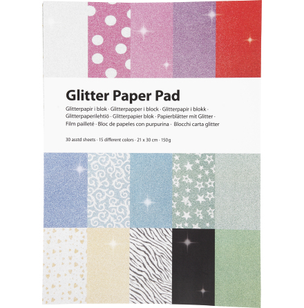 Papper glitter A4 150g 30/fp