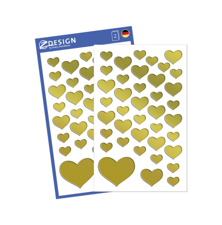 Stickers hjärtan guld 76/fp
