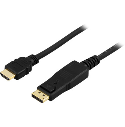 DP till HDMI kabel 2m svart