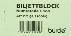 Biljettblock 1-100 grn