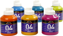 Akrylfrg glitter mix 500ml 6f