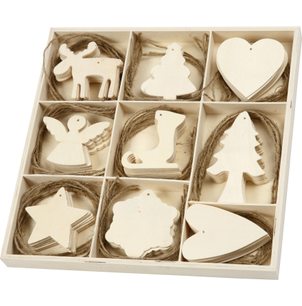 Julpynt plywood 7-8cm 72/fp